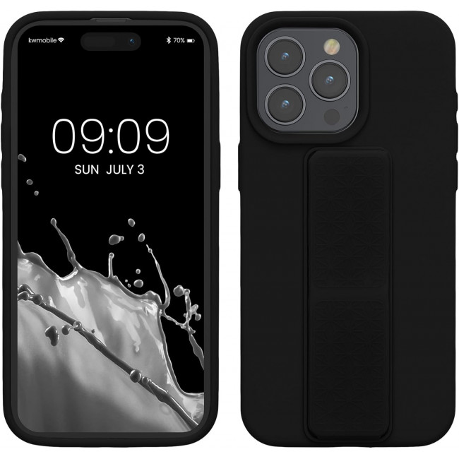 KW iPhone 15 Pro Max Θήκη Σιλικόνης TPU με Finger Holder - Black - 62016.01