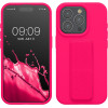 KW iPhone 15 Pro Θήκη Σιλικόνης TPU με Finger Holder - Neon Pink - 62015.77