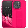 KW iPhone 15 Pro Θήκη Σιλικόνης TPU με Finger Holder - Neon Pink - 62015.77