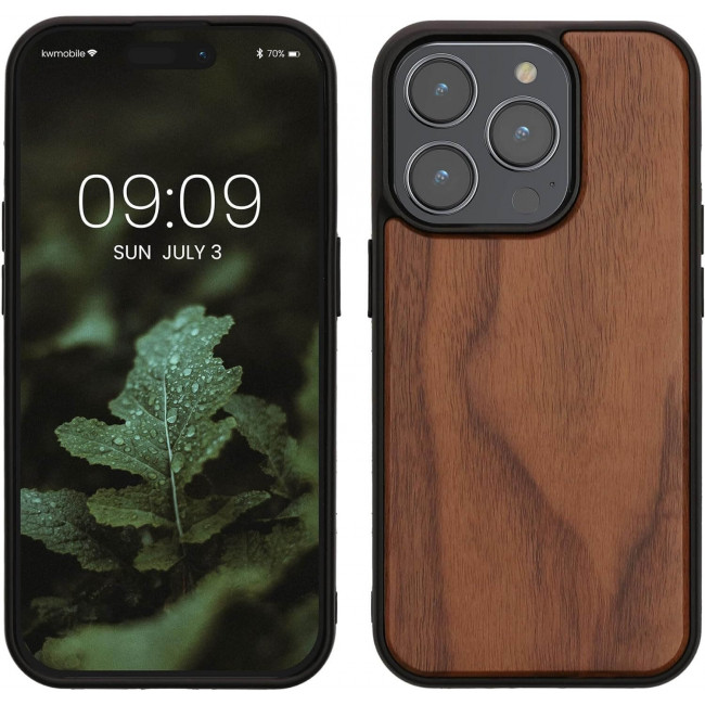 KW iPhone 15 Pro Θήκη από Φυσικό Ξύλο - Dark Brown - 62009.18