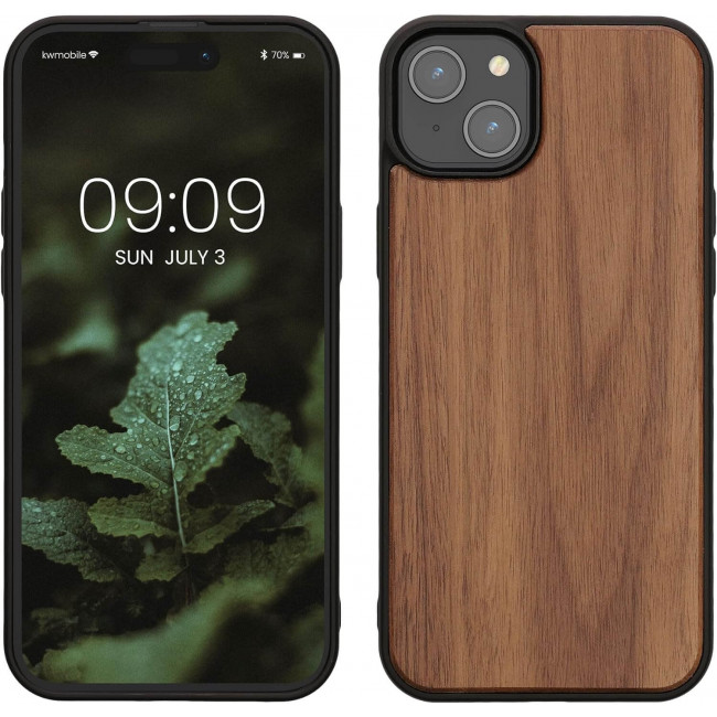 KW iPhone 15 Plus Θήκη από Φυσικό Ξύλο - Dark Brown - 62008.18