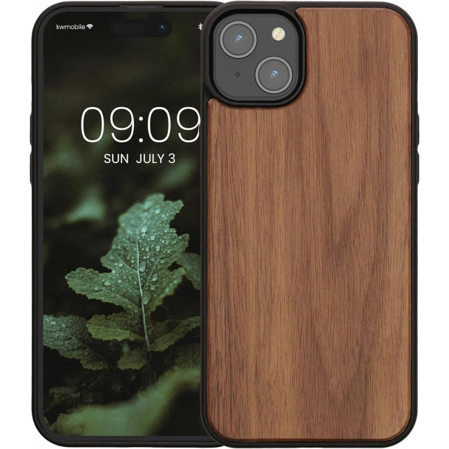 KW iPhone 15 Plus Θήκη από Φυσικό Ξύλο - Dark Brown - 62008.18