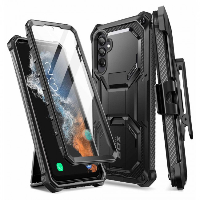 Supcase Samsung Galaxy S23 FE Armorbox Σκληρή Θήκη με Προστασία Οθόνης και Stand - Black