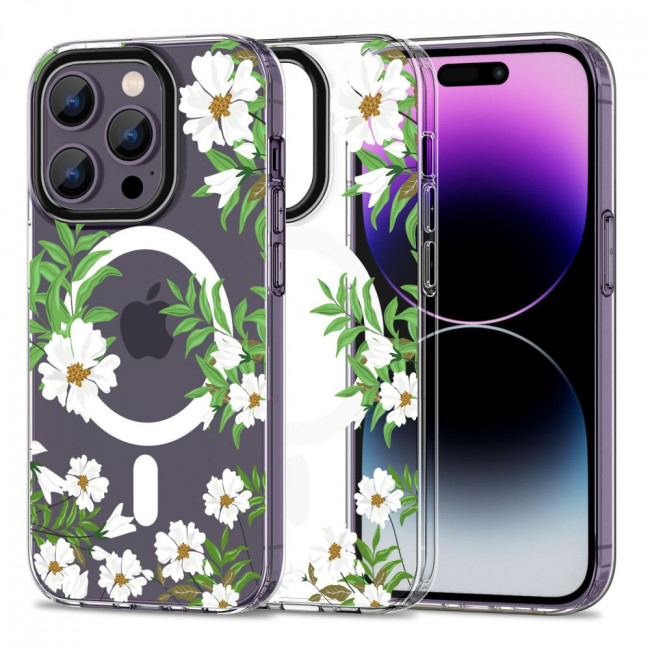 Tech-Protect iPhone 14 Pro MagMood Σκληρή Θήκη με Πλαίσιο Σιλικόνης και MagSafe - Spring Daisy