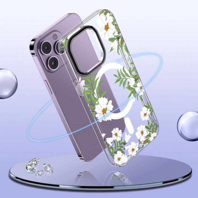 Tech-Protect iPhone 14 MagMood Σκληρή Θήκη με Πλαίσιο Σιλικόνης και MagSafe - Spring Daisy