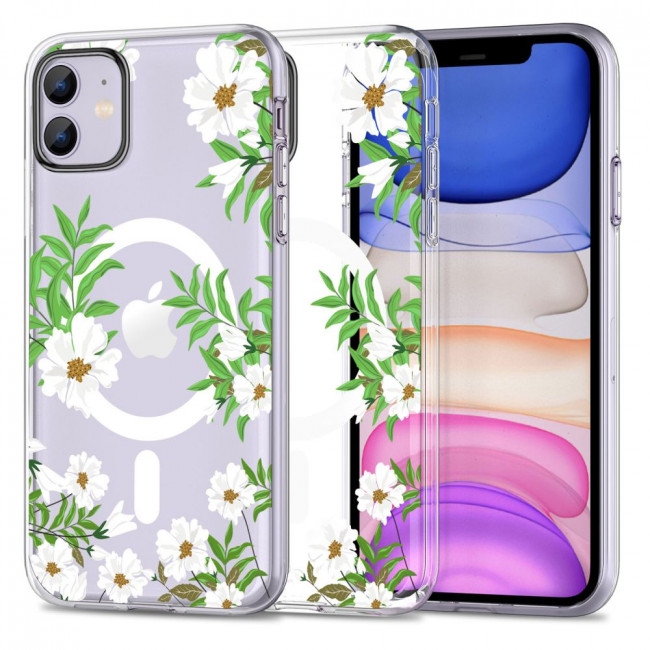 Tech-Protect iPhone 11 MagMood Σκληρή Θήκη με Πλαίσιο Σιλικόνης και MagSafe - Spring Daisy