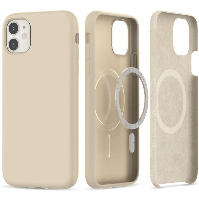 Tech-Protect iPhone 11 Silicone Magsafe Θήκη Σιλικόνης TPU - Beige