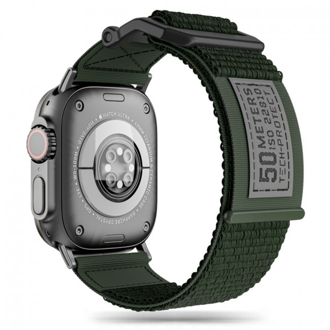 Tech-Protect Λουράκι Apple Watch 2 / 3 / 4 / 5 / 6 / 7 / 8 / 9 / SE / SE 2 / ULTRA / ULTRA 2 - 42 / 44 / 45 / 49 mm Scout - Military Green