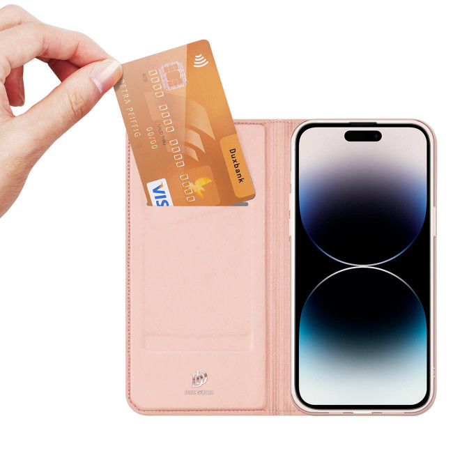 Dux Ducis iPhone 15 Pro Max Flip Stand Case Θήκη Βιβλίο - Rose Gold