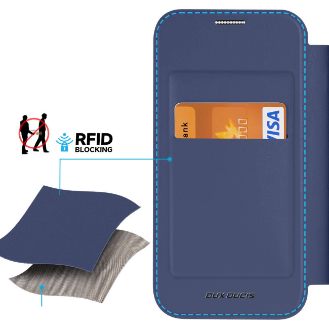 Dux Ducis iPhone 15 Pro Max Skin X Pro Magnetic Flip Case Θήκη Βιβλίο με MagSafe - Blue