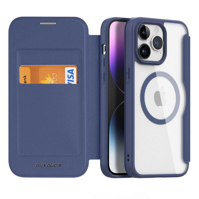 Dux Ducis iPhone 15 Pro Max Skin X Pro Magnetic Flip Case Θήκη Βιβλίο με MagSafe - Blue