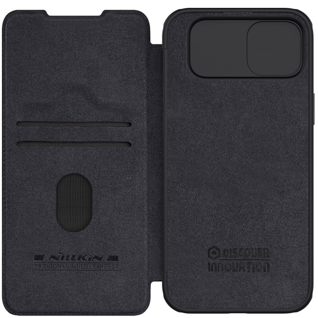 Nillkin iPhone 15 Plus Qin Pro Leather Θήκη Βιβλίο με Κάλυμμα για την Κάμερα - Black