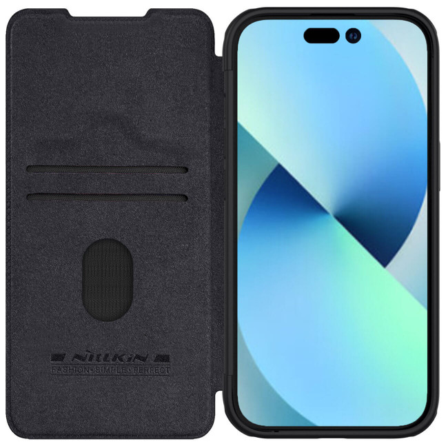 Nillkin iPhone 15 Plus Qin Pro Leather Θήκη Βιβλίο με Κάλυμμα για την Κάμερα - Black