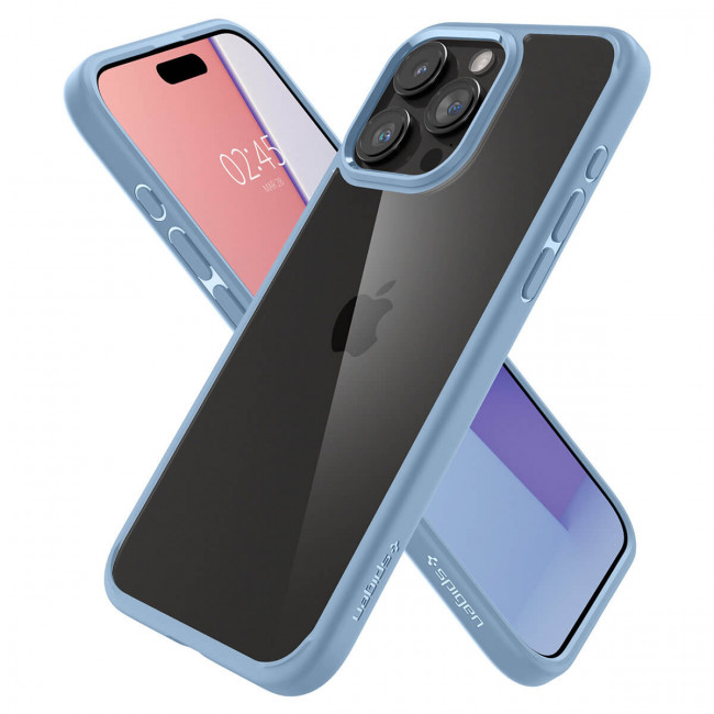 Spigen iPhone 15 Pro Max Crystal Hybrid Σκληρή Θήκη με Πλαίσιο Σιλικόνης - Sierra Blue