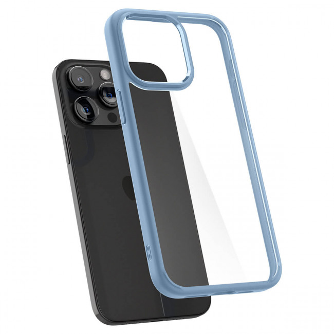 Spigen iPhone 15 Pro Max Crystal Hybrid Σκληρή Θήκη με Πλαίσιο Σιλικόνης - Sierra Blue