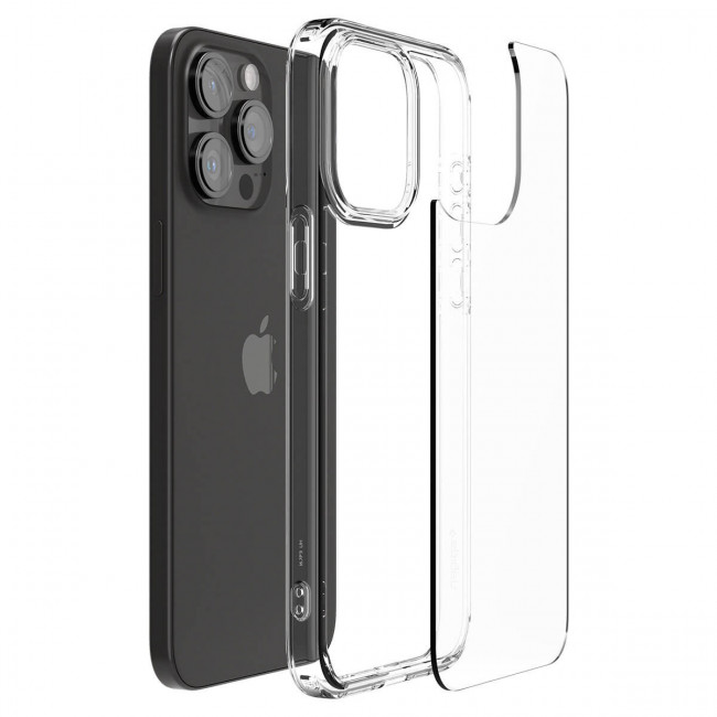 Spigen iPhone 15 Pro Max Crystal Hybrid Σκληρή Θήκη με Πλαίσιο Σιλικόνης - Crystal Clear