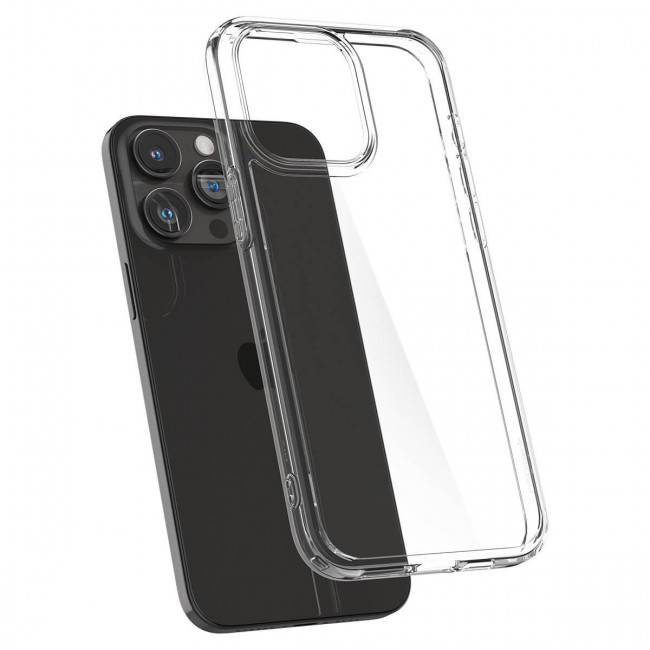 Spigen iPhone 15 Pro Max Crystal Hybrid Σκληρή Θήκη με Πλαίσιο Σιλικόνης - Crystal Clear