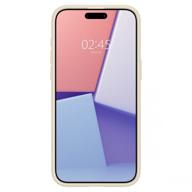 Spigen iPhone 15 Pro Max Crystal Hybrid Σκληρή Θήκη με Πλαίσιο Σιλικόνης - Sand Beige