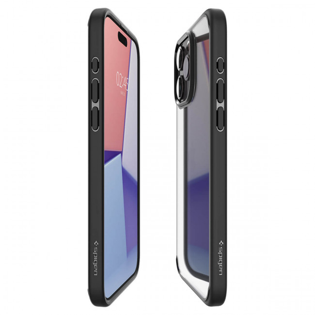 Spigen iPhone 15 Pro Crystal Hybrid Σκληρή Θήκη με Πλαίσιο Σιλικόνης - Matte Black