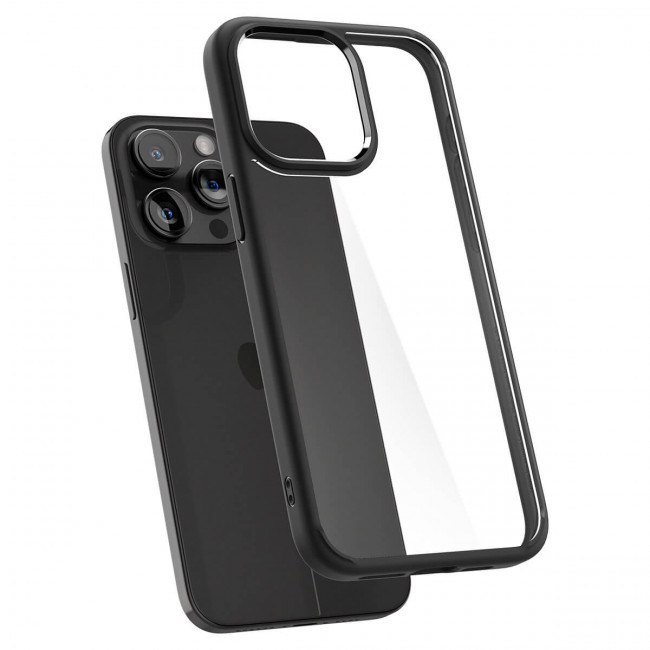 Spigen iPhone 15 Pro Crystal Hybrid Σκληρή Θήκη με Πλαίσιο Σιλικόνης - Matte Black