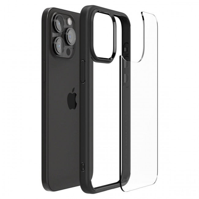 Spigen iPhone 15 Pro Crystal Hybrid Σκληρή Θήκη με Πλαίσιο Σιλικόνης - Matte Black