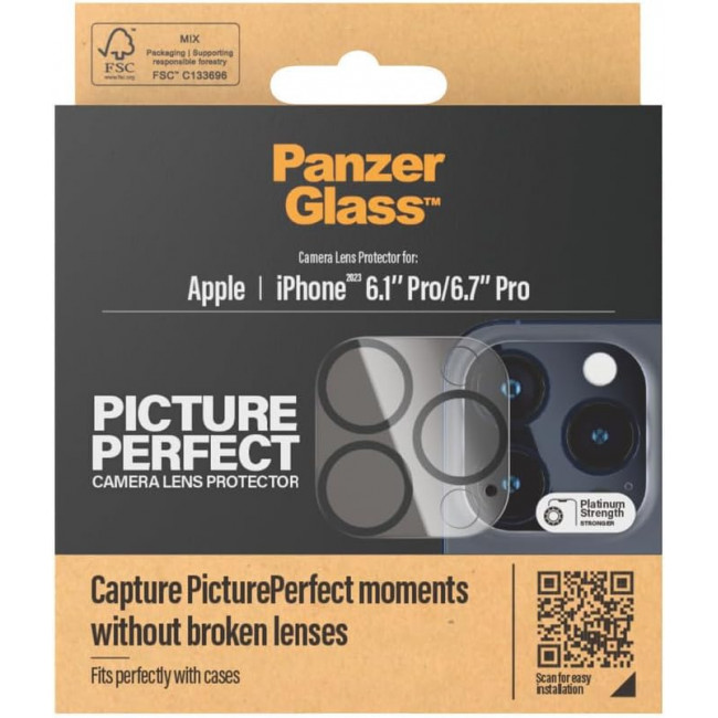 PanzerGlass iPhone 15 Pro / iPhone 15 Pro Max Picture Perfect Αντιχαρακτικό Γυαλί για την Κάμερα - Διάφανο