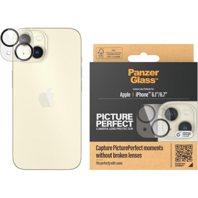 PanzerGlass iPhone 15 / iPhone 15 Plus Picture Perfect Αντιχαρακτικό Γυαλί για την Κάμερα - Διάφανο