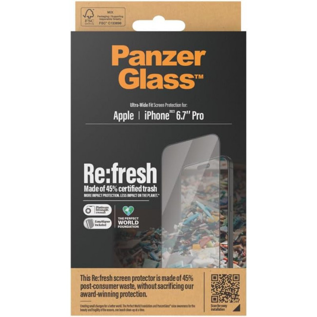 PanzerGlass iPhone 15 Pro Max Refresh Ultra-Wide Fit Easy Aligner Full Screen Αντιχαρακτικό Γυαλί Οθόνης - Black