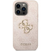 Guess iPhone 15 Pro Max - 4G Big Metal Logo Θήκη με Επένδυση Συνθετικού Δέρματος - Pink - GUHCP15X4GMGPI