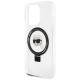 Karl Lagerfeld iPhone 15 Pro Ring Stand Karl Head MagSafe Σκληρή Θήκη με Πλαίσιο Σιλικόνης και MagSafe - Διάφανη - KLHMP15LHMRSKHH