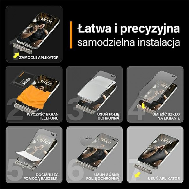 PanzerGlass iPhone 15 Pro Matrix D3O Ultra-Wide Fit Easy Aligner 6H Ευλύγιστο Αντιχαρακτικό Γυαλί Οθόνης - Black