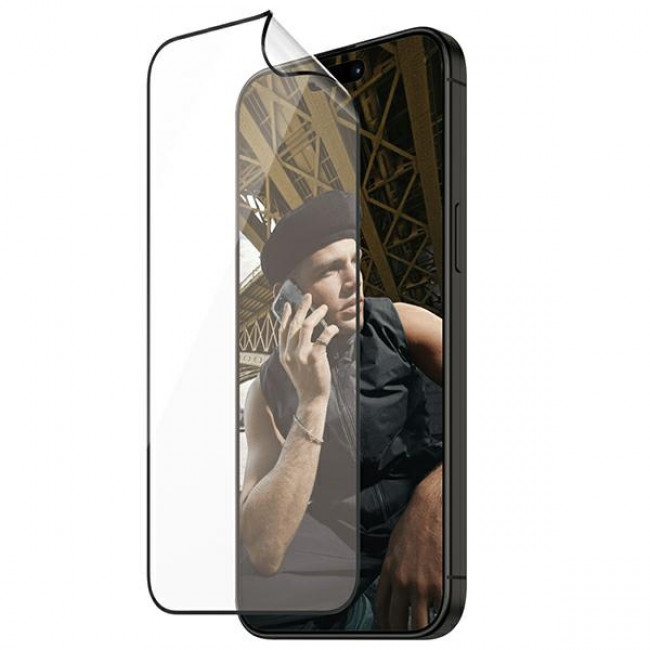 PanzerGlass iPhone 15 Pro Matrix D3O Ultra-Wide Fit Easy Aligner 6H Ευλύγιστο Αντιχαρακτικό Γυαλί Οθόνης - Black