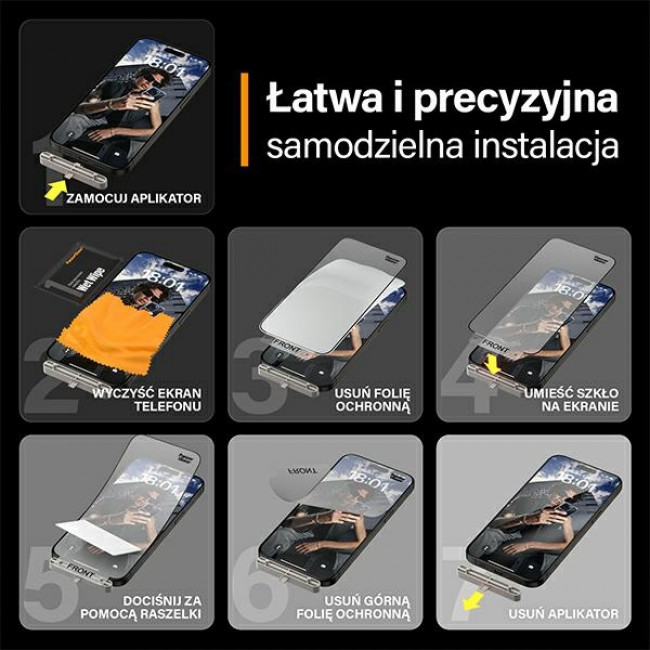 PanzerGlass iPhone 15 Pro Max Matrix D3O Ultra-Wide Fit Easy Aligner 6H Ευλύγιστο Αντιχαρακτικό Γυαλί Οθόνης - Black