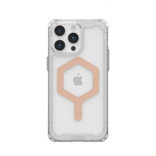 UAG iPhone 15 Pro Max Plyo Series Θήκη Υψηλής Προστασίας με MagSafe - Ice / Rose Gold - Διάφανη