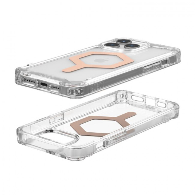 UAG iPhone 15 Pro Max Plyo Series Θήκη Υψηλής Προστασίας με MagSafe - Ice / Rose Gold - Διάφανη