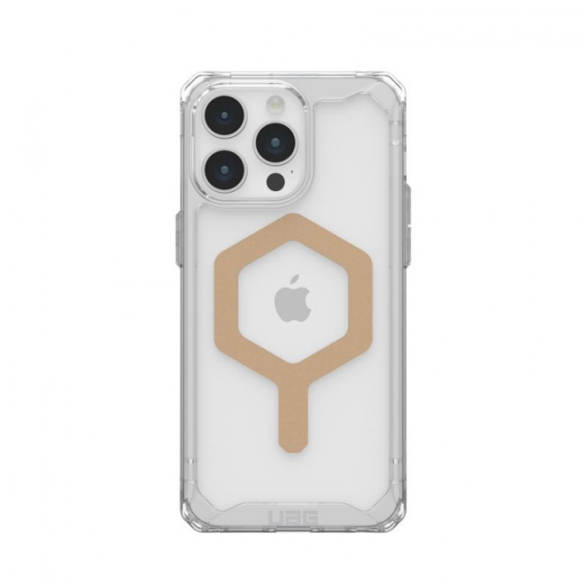 UAG iPhone 15 Pro Max Plyo Series Θήκη Υψηλής Προστασίας με MagSafe - Ice / Gold - Διάφανη