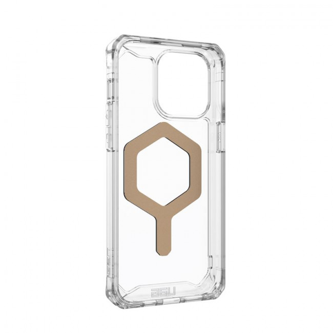 UAG iPhone 15 Pro Max Plyo Series Θήκη Υψηλής Προστασίας με MagSafe - Ice / Gold - Διάφανη