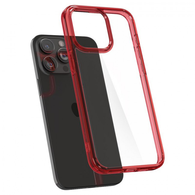 Spigen iPhone 15 Pro Ultra Hybrid Σκληρή Θήκη με Πλαίσιο Σιλικόνης - Deep Red