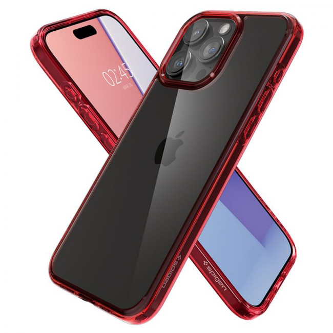 Spigen iPhone 15 Pro Ultra Hybrid Σκληρή Θήκη με Πλαίσιο Σιλικόνης - Deep Red