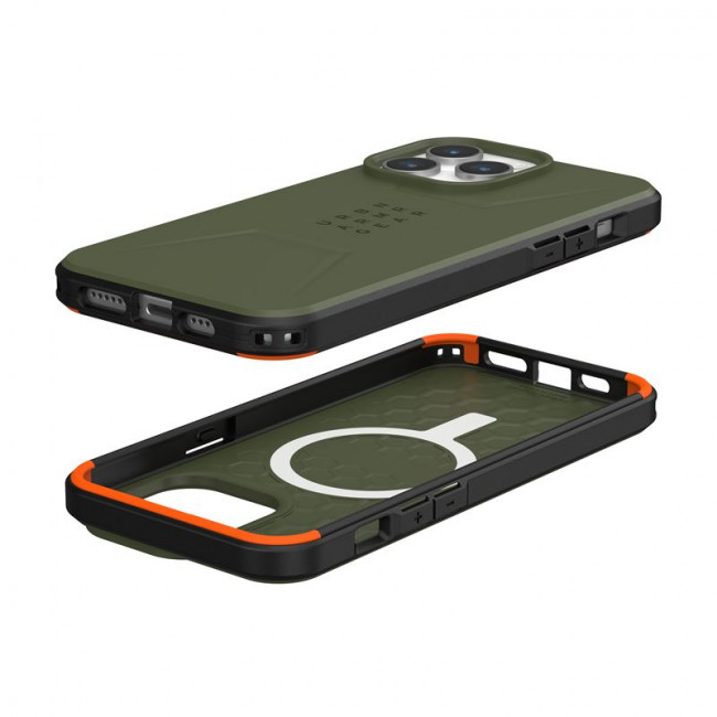 UAG iPhone 15 Pro Max Civilian MagSafe Σκληρή Θήκη με MagSafe - Olive Drab