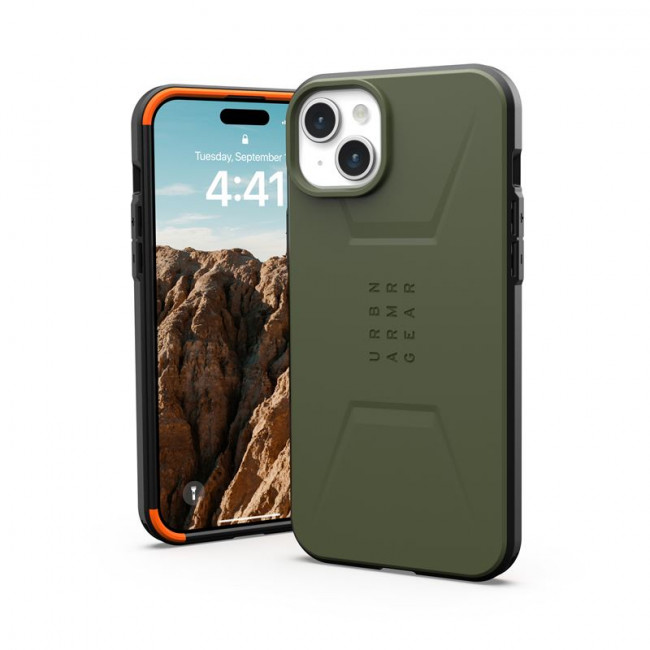 UAG iPhone 15 Plus Civilian MagSafe Σκληρή Θήκη με MagSafe - Olive Drab