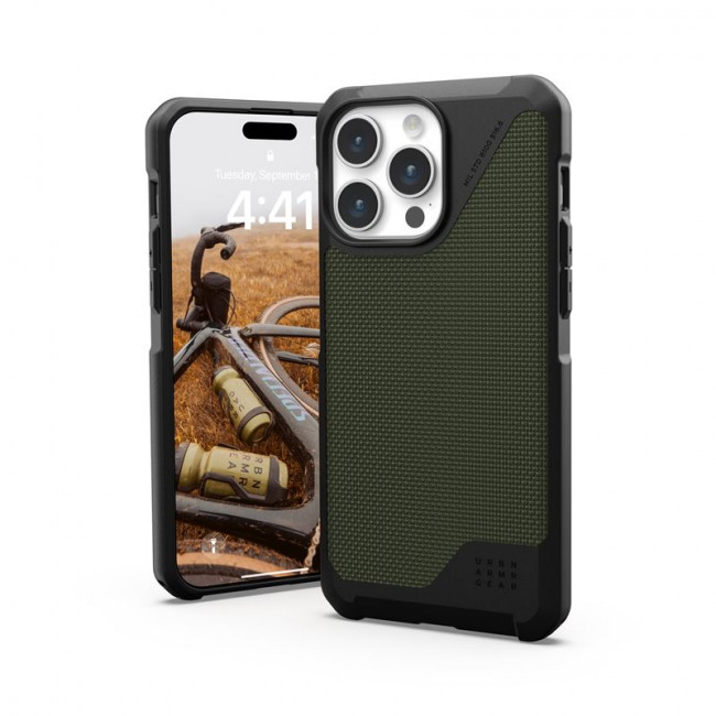 UAG iPhone 15 Pro Max Metropolis LT Series Σκληρή Θήκη με MagSafe - Kevlar Olive