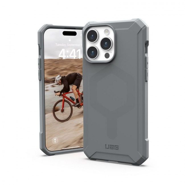 UAG iPhone 15 Pro Max Essential Armor MagSafe Θήκη Σιλικόνης TPU με MagSafe - Silver