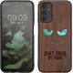 KW Samsung Galaxy A14 5G Θήκη από Φυσικό Ξύλο - Design Mother of Pearl Don't Touch my Phone - Dark Brown - 60817.08