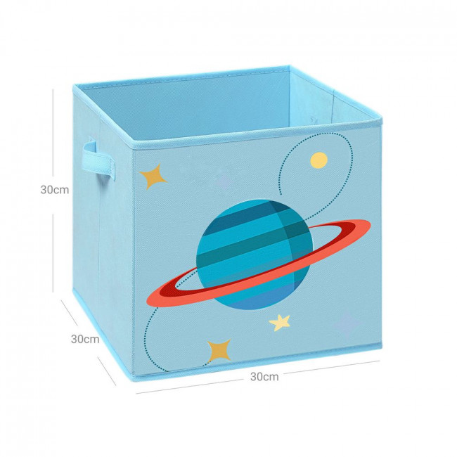 Songmics Σετ με 3 Παιδικά Κουτιά Αποθήκευσης Παιχνιδιών με Χερούλια - Space Theme - Blue - RFB001B03