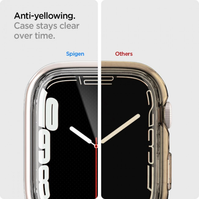 Spigen Θήκη Apple Watch 7 / 8 / 9 - 45 mm με Προστασία Οθόνης Ultra Hybrid - Crystal Clear