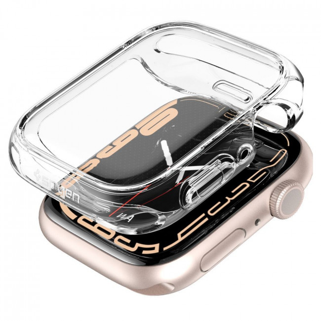 Spigen Θήκη Apple Watch 7 / 8 / 9 - 45 mm με Προστασία Οθόνης Ultra Hybrid - Crystal Clear