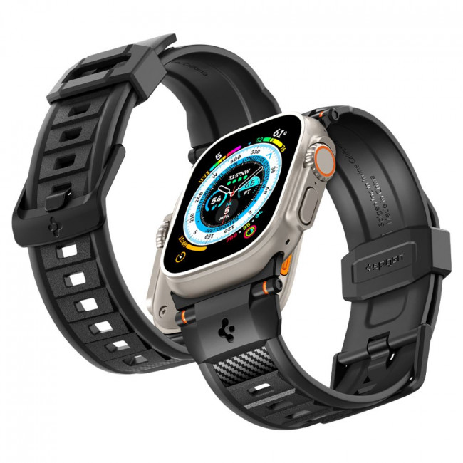 Spigen Λουράκι Apple Watch 2 / 3 / 4 / 5 / 6 / 7 / 8 / 9 / SE / ULTRA 1 / ULTRA 2 - 42 / 44 / 45 / 49 mm Rugged Ultra Band - Matte Black