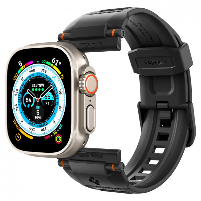 Spigen Λουράκι Apple Watch 2 / 3 / 4 / 5 / 6 / 7 / 8 / 9 / SE / ULTRA 1 / ULTRA 2 - 42 / 44 / 45 / 49 mm Rugged Ultra Band - Matte Black