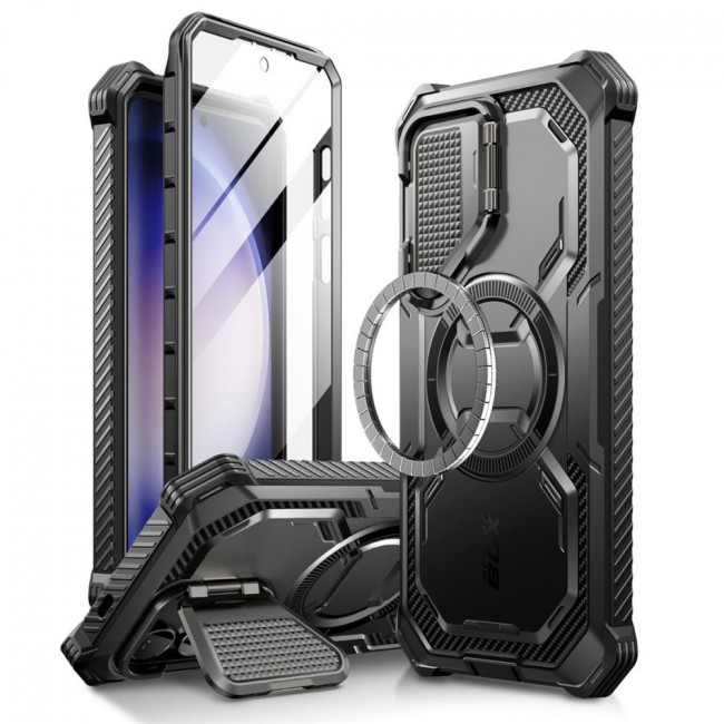 Supcase Samsung Galaxy S24 Armorbox Magsafe Σκληρή Θήκη με Προστασία Οθόνης και Κάλυμμα Κάμερας / Stand - Black